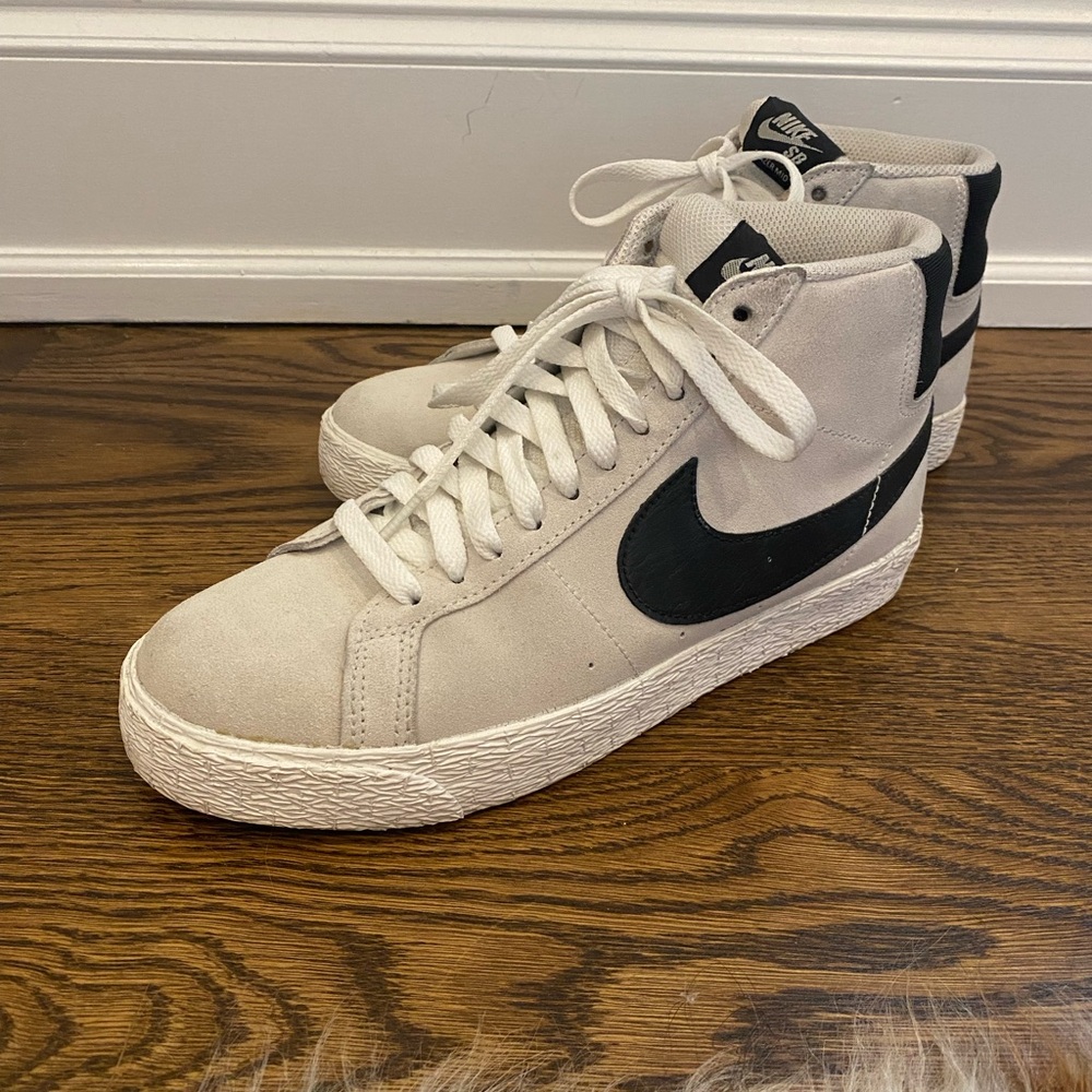 Grey suede Nike blazer sneakers